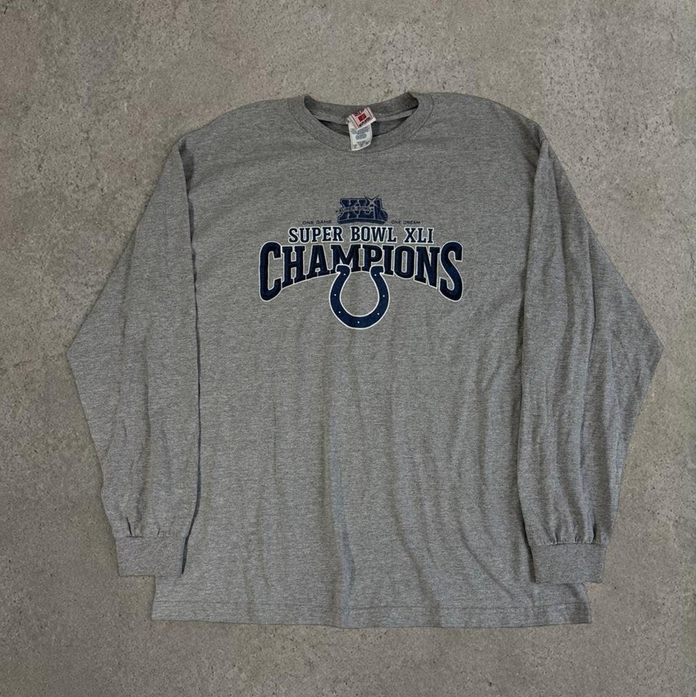 NFL Indianapolis Colts Super Bowl XL Champions gray long sleeve shirt
